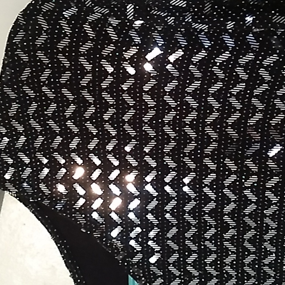 Black/Silver Rectangle Sequins Top, by Ruby Rd. - Picture 3 of 4